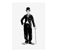 Azeeda 'Charlie Chaplin With Cane' Poster - A3 Portrait (PP00364869) | Unframed Wall Art Print for Home Decor - 420mm / 16.5in