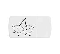 Azeeda 'Cheeky Cherries Outline' Pill Box with Tablet Splitter (PI00040304)