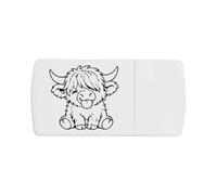 Azeeda 'Cheeky Highland Cow' Pill Box with Tablet Splitter (PI00045091)
