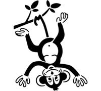 Azeeda 'Cheeky Monkey' Reusable Stencil - Durable Decorative Template for Painting and Spraying on Walls, Tiles, Wood, Fabric & Craft Projects - S (A6) (WS00064176)