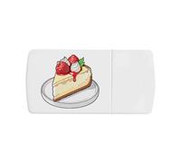 Azeeda 'Cheesecake Slice with Strawberries' Pill Box with Tablet Splitter (PI00041806)