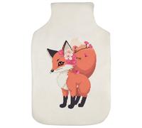 Azeeda 'Cherry Blossom Fox' Hot Water Bottle Cover (HW00048800)