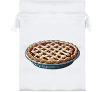 Azeeda 'Cherry Pie' Satin Gift Bag - 18cm (SB00152786) | Drawstring Gift Pouch for Wedding Favours, Jewellery and Parties