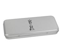Azeeda 'chess piece' Metal Hinged Stationery Tin/Storage Box (TT00220774)
