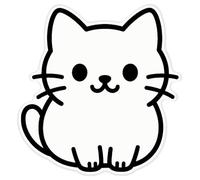 Azeeda 'Chibi Cat' Clear Premium Vinyl Decal Stickers - Waterproof, Durable & Easy to Apply - for Car Bumpers, Windows, Bins & More - XL (460mm) (DC00168054)