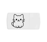 Azeeda 'Chibi Cat' Pill Box with Tablet Splitter (PI00040412)