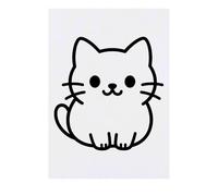 Azeeda 'Chibi Cat' Temporary Tattoo - Water Resistant, Skin-Safe, Non-Toxic Transfer (TO00096465)