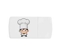 Azeeda 'Chibi Chef Wearing Hat' Pill Box with Tablet Splitter (PI00041589)