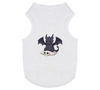 Azeeda 'Chibi Dragon on Skull Pillow' Pet Dog/Cat T-Shirt, XS (PT00179936)