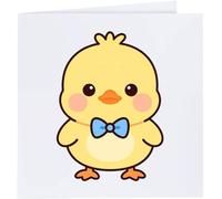 Azeeda 'Chick Wearing Bow Tie' Blank Greeting Card (GC00090853)