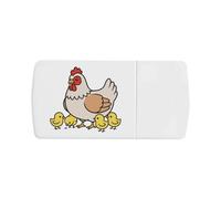Azeeda 'Chicken Mother with Chicks' Pill Box with Tablet Splitter (PI00040750)