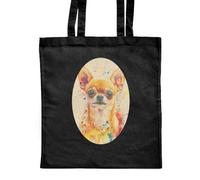 Azeeda 'Chihuahua Portrait' Classic Black Tote Shopper Bag (ZB00025261)