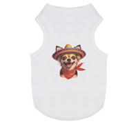 Azeeda 'Chihuahua Wearing Sombrero' Pet Dog/Cat T-Shirt, M (PT00181510)