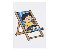 Azeeda 'Child on a Deck Chair' Temporary Tattoo - Water Resistant, Skin-Safe, Non-Toxic Transfer (TO00096605)