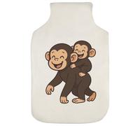 Azeeda 'Chimpanzee Mother & Baby' Hot Water Bottle Cover (HW00045236)