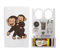 Azeeda 'Chimpanzee Mother & Baby' Mini Travel Sewing Kit (SE00042619)