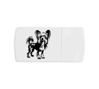 Azeeda 'Chinese Crested Dog' Pill Box with Tablet Splitter (PI00043771)