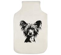 Azeeda 'Chinese Crested Dog Portrait' Hot Water Bottle Cover (HW00050277)