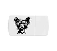 Azeeda 'Chinese Crested Dog Portrait' Pill Box with Tablet Splitter (PI00043770)
