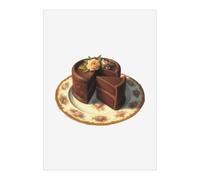 Azeeda 'Chocolate Fudge Cake' Poster - A1 Portrait (PP00356100) | Unframed Wall Art Print for Home Decor - 914mm / 36in