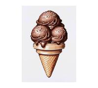 Azeeda 'Chocolate Ice Cream Cone' Temporary Tattoo - Water Resistant, Skin-Safe, Non-Toxic Transfer (TO00097897)