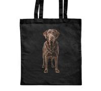 Azeeda 'Chocolate Labrador Retriever' Classic Black Tote Shopper Bag (ZB00030841)