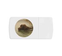 Azeeda 'Chocolate Labrador Retriever Swimming' Pill Box with Tablet Splitter (PI00043783)