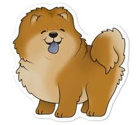 Azeeda 'Chow Chow Dog' Sticker - White, 10cm (DW00051046)