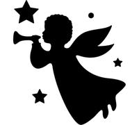 Azeeda 'Christmas Angel' Reusable Stencil - Durable Decorative Template for Painting and Spraying on Walls, Tiles, Wood, Fabric & Craft Projects - XXL (A2) (WS00073808)