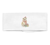 Azeeda 'Christmas Bulldog Wearing Santa Hat and Gifts' Beauty Head Band/Hair Band (HB00040249)