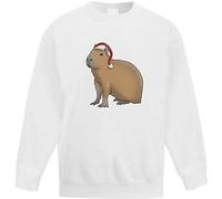 Azeeda 'Christmas Capybara' Kid's Sweatshirt/Jumper (9-11 Years) (KW00108058) White