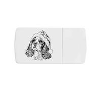 Azeeda 'Christmas Cavalier King Charles Spaniel' Pill Box with Tablet Splitter (PI00039611)