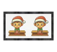 Azeeda 'Christmas Elf Sitting' Pet Feeding Mat (PM00033747)