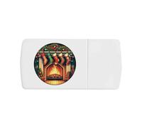 Azeeda 'Christmas Fireplace with Stockings' Pill Box with Tablet Splitter (PI00039237)