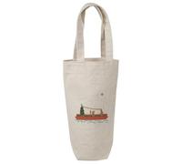 Azeeda 'Christmas On A Narrow Boat ' Cotton Wine Bottle Gift/Travel Bag (BL00036891)