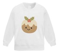 Azeeda 'Christmas Pudding' Kid's Sweatshirt/Jumper (9-11 Years) (KW00207316) White