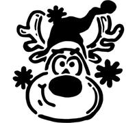 Azeeda 'Christmas Reindeer Head' Reusable Stencil - Durable Decorative Template for Painting and Spraying on Walls, Tiles, Wood, Fabric & Craft Projects - XL (A3) (WS00072205)