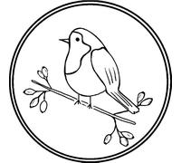 Azeeda 'Christmas Robin & Berries' Unmounted Rubber Stamp - A8 (RS00065450)