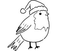 Azeeda 'Christmas Robin in Hat' Reusable Stencil - Durable Decorative Template for Painting and Spraying on Walls, Tiles, Wood, Fabric & Craft Projects - XXL (A2) (WS00081810)