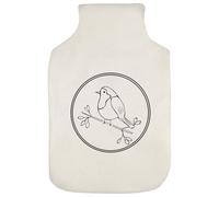 Azeeda 'Christmas Robin with Berries' Hot Water Bottle Cover (HW00045465)