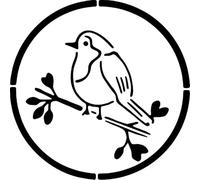 Azeeda 'Christmas Robin with Berries' Reusable Stencil - Durable Decorative Template for Painting and Spraying on Walls, Tiles, Wood, Fabric & Craft Projects - S (A6) (WS00071610)