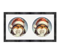 Azeeda 'Christmas Robin With Love Heart' Pet Feeding Mat (PM00033540)