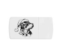 Azeeda 'Christmas Rottweiler Portrait' Pill Box with Tablet Splitter (PI00039849)