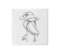 Azeeda 'Christmas Shoebill Stork' 108mm Square Ceramic Tile (TD00043163)