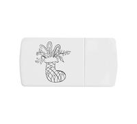 Azeeda 'Christmas Stocking with Candy Canes and Holly' Pill Box with Tablet Splitter (PI00039703)