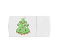 Azeeda 'Christmas Tree Cookie' Pill Box with Tablet Splitter (PI00043002)