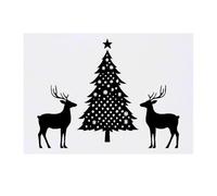 Azeeda 'Christmas Tree with Two Reindeer Silhouette' Temporary Tattoo - Water Resistant, Skin-Safe, Non-Toxic Transfer (TO00088153)