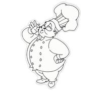 Azeeda 'Chubby Chef' Clear Premium Vinyl Decal Stickers - Waterproof, Durable & Easy to Apply - for Car Bumpers, Windows, Bins & More - XXL (720mm) (DC00155156)