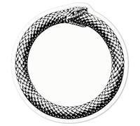 Azeeda 'Circle Snake' White Premium Vinyl Decal Sticker - Waterproof, Durable & Easy to Apply - for Car Bumpers, Windows, Bins & More - Medium (100mm) (DW00189549)
