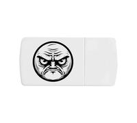 Azeeda 'Circular Angry Face' Pill Box with Tablet Splitter (PI00036020)